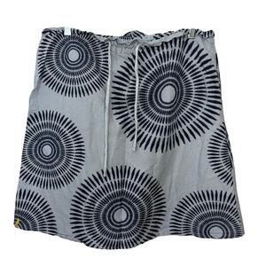 Lole Deserted Skirt Linen Blend Gray Black Print Drawstring Womens Small‎ Boho